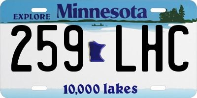 MN license plate 259LHC