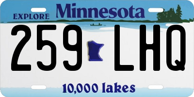 MN license plate 259LHQ