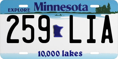 MN license plate 259LIA