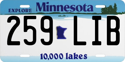 MN license plate 259LIB