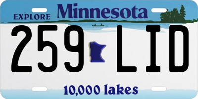 MN license plate 259LID