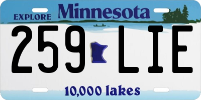 MN license plate 259LIE