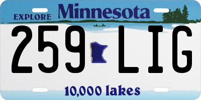 MN license plate 259LIG