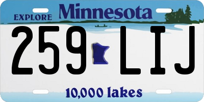 MN license plate 259LIJ