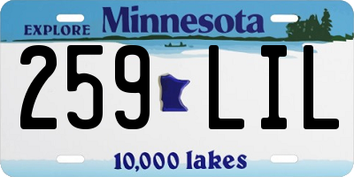 MN license plate 259LIL