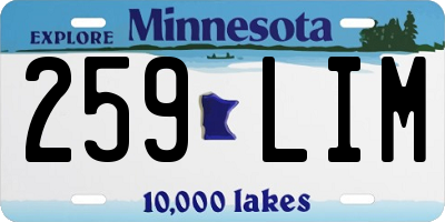 MN license plate 259LIM