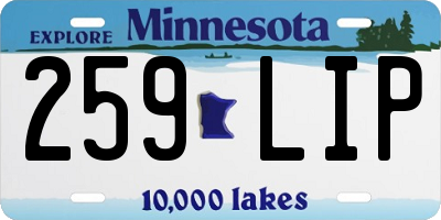 MN license plate 259LIP