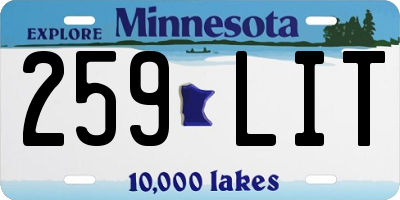 MN license plate 259LIT