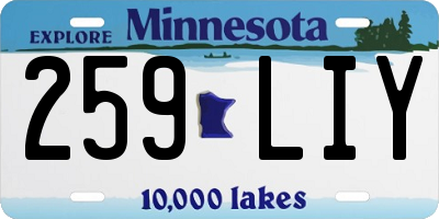 MN license plate 259LIY