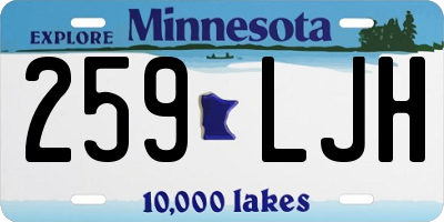 MN license plate 259LJH