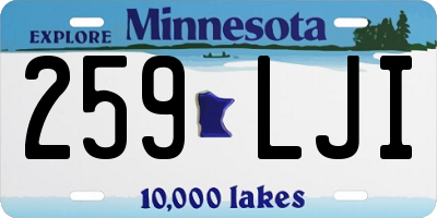 MN license plate 259LJI