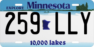 MN license plate 259LLY