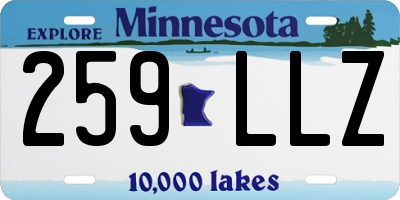 MN license plate 259LLZ