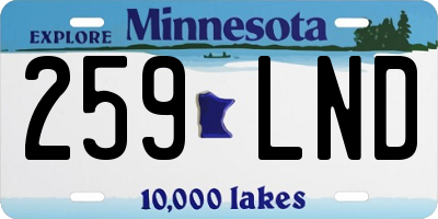 MN license plate 259LND