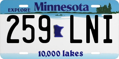 MN license plate 259LNI