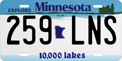 MN license plate 259LNS