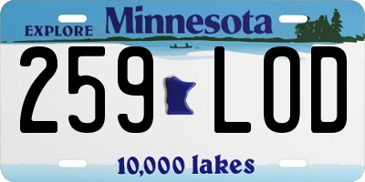MN license plate 259LOD