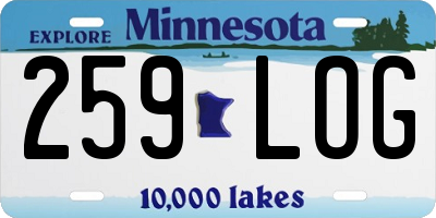 MN license plate 259LOG