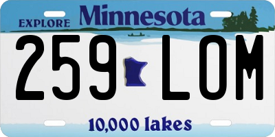 MN license plate 259LOM