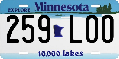 MN license plate 259LOO