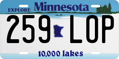 MN license plate 259LOP