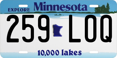 MN license plate 259LOQ