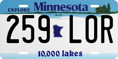 MN license plate 259LOR