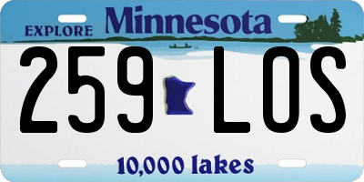 MN license plate 259LOS