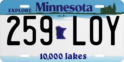 MN license plate 259LOY