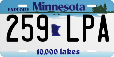 MN license plate 259LPA