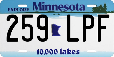 MN license plate 259LPF