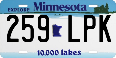 MN license plate 259LPK