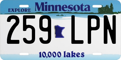 MN license plate 259LPN