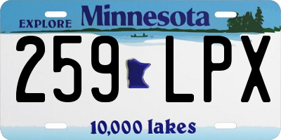 MN license plate 259LPX