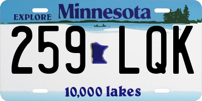 MN license plate 259LQK