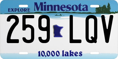 MN license plate 259LQV
