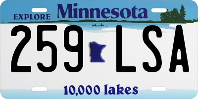 MN license plate 259LSA