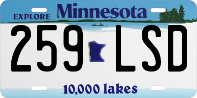 MN license plate 259LSD