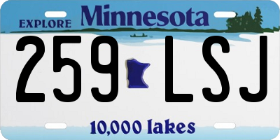 MN license plate 259LSJ