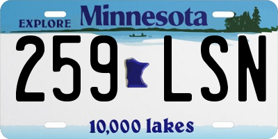 MN license plate 259LSN