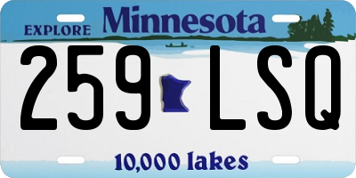 MN license plate 259LSQ