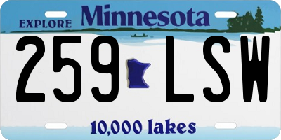 MN license plate 259LSW