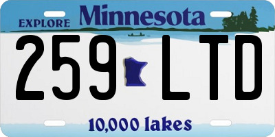 MN license plate 259LTD