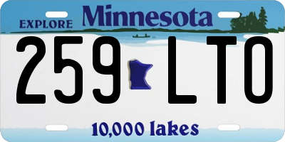 MN license plate 259LTO