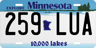MN license plate 259LUA