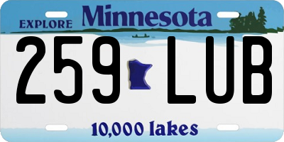 MN license plate 259LUB