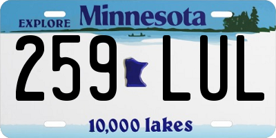 MN license plate 259LUL