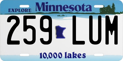MN license plate 259LUM