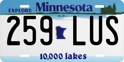MN license plate 259LUS