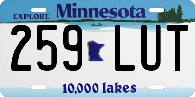MN license plate 259LUT